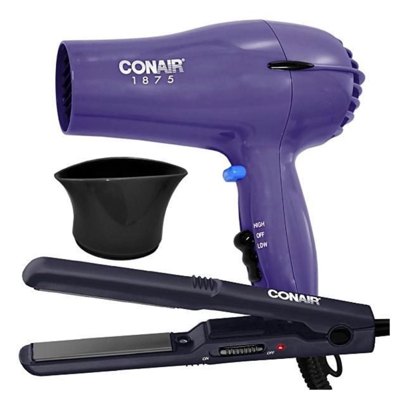 Conair Flat Iron and Hair Dryer Kit 247CS80NAL 110V Violet