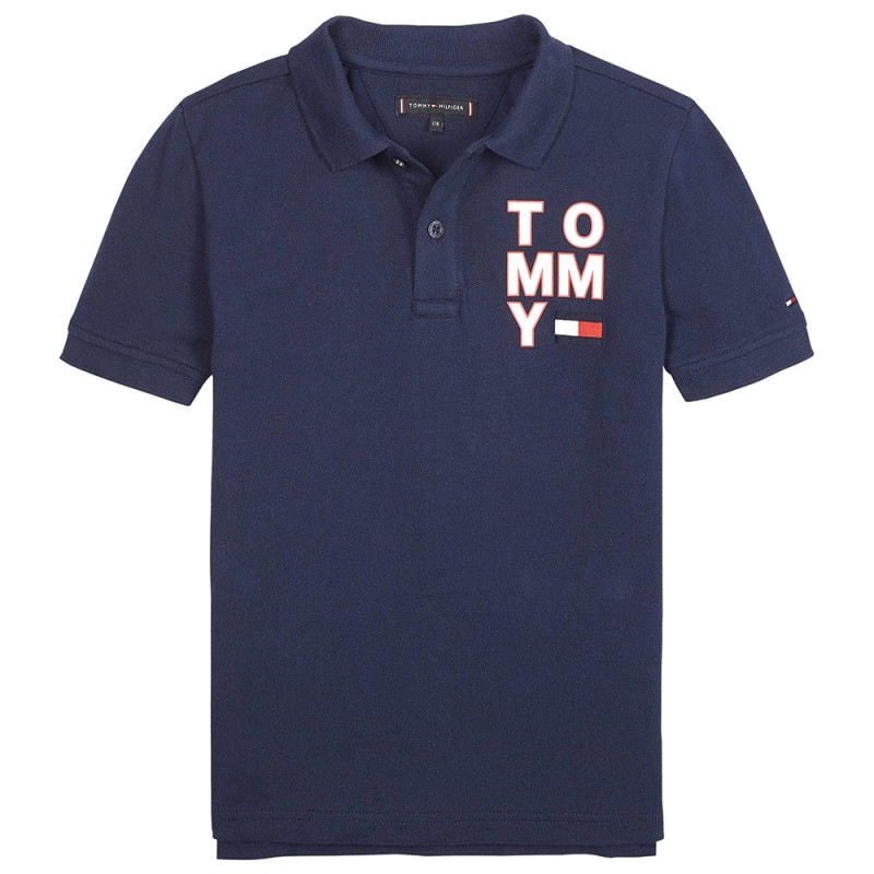 Tommy Hilfiger Boys Polo KB0KB05430 08 Black Iris Short Sleeve
