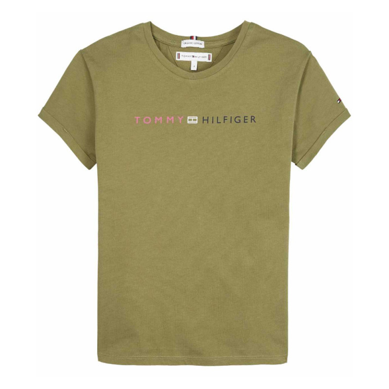 Camiseta Tommy Hilfiger Infantil Feminina M/C KG0KG04885-MRV-0 10 Martini Olive
