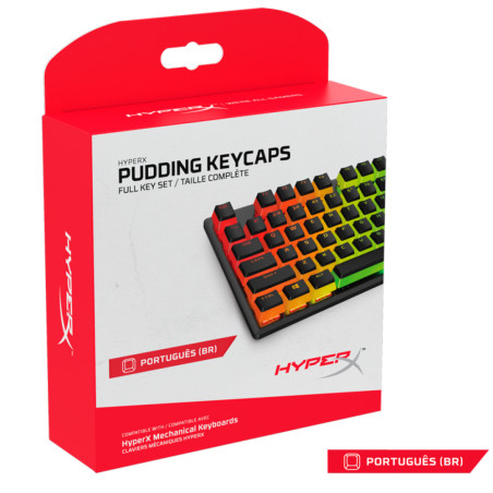 Capas de Teclas para Teclado Mecânico HyperX HKCPXA-BK-BR/G Português KEYCAP ABS PUDDING BR