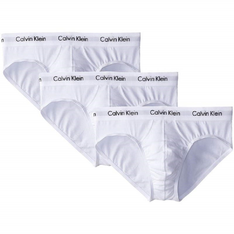 Cueca Calvin Klein Masculino NU2661-100 S - Branco - 3 Peças