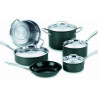 Jogo de Panelas Cuisinart GG-10 Antiaderente Ceramica Greengourmet Eco Preto - 10 Peças