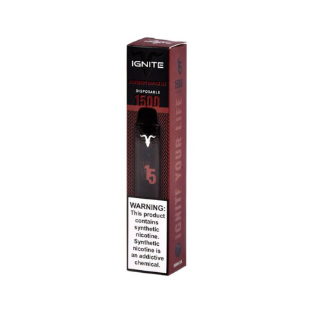 Vape Descartável Ignite V15 1500 Puffs Raspberry Orange Ice - 5% Nicotina 850 mAh