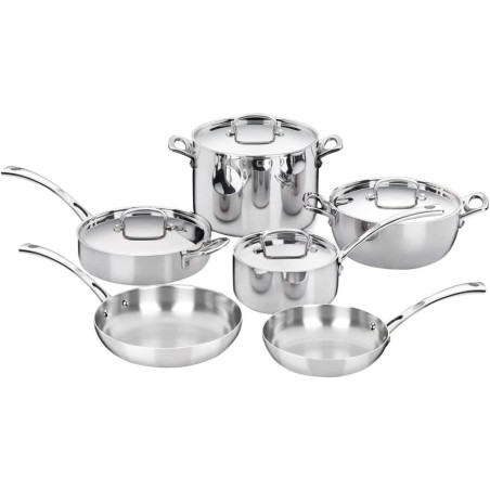 Jogo De Panelas Cuisinart FCT-10 Classicas Francesas Indução Inox - 10 Peças