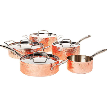 Jogo de Panelas Cuisinart HCTP-9 Hammered Collection Cobre - 9 Peças
