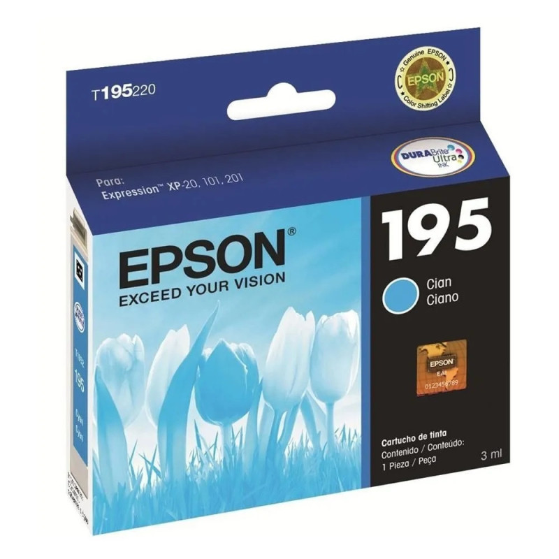 Cartucho de Tinta Epson T195 3ML Ciano - T195220-AL