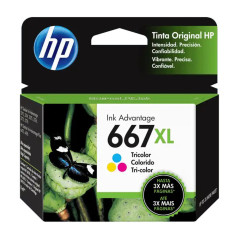 Cartucho 667XL Color HP 3YM80AL - 330 páginas, colores vivos