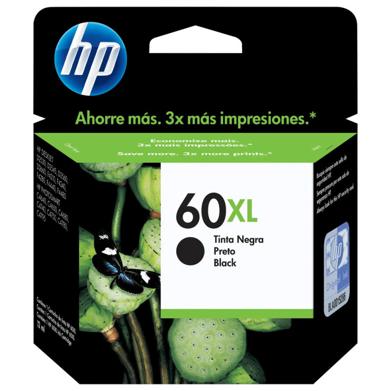 HP 60XL Black 13.5ML Cartridge - CC641WL, High Yield