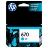 Cartucho HP 670 3.5ML Cyan - CZ114AL Ciano 3.5ML - 300 páginas