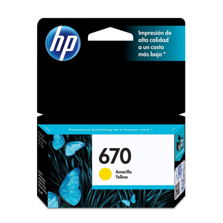 Cartucho HP 670 Yellow 3.5 ML - Amarelo original para Deskjet