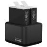 Carregador Duplo de Bateria GoPro + 2 Baterias Enduro para HERO 9, 10 e 11 Black - ADDBD-211