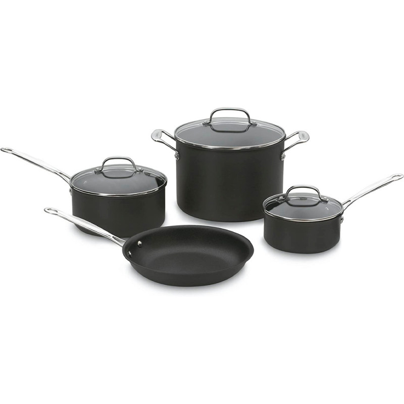 Jogo de Panelas Cuisinart 66-7P1 Antiaderente Chef Classic Preto - 7 Peças