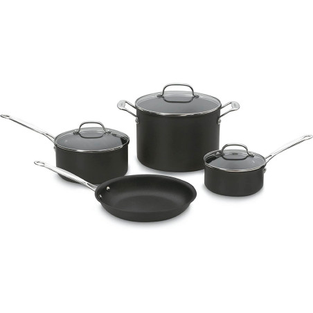Jogo de Panelas Cuisinart 66-7P1 Antiaderente Chef Classic Preto - 7 Peças