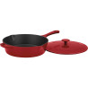Frigideira Cuisinart CI45-30CR Ferro Fundido Esmaltado 30CM - Vermelha