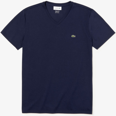 Lacoste Men's T-Shirt TH6710-21-166 04 Navy Blue V-neck