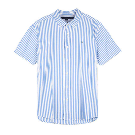 Tommy Hilfiger Men's Shirt C8878A8133 480 L Blue - Cotton