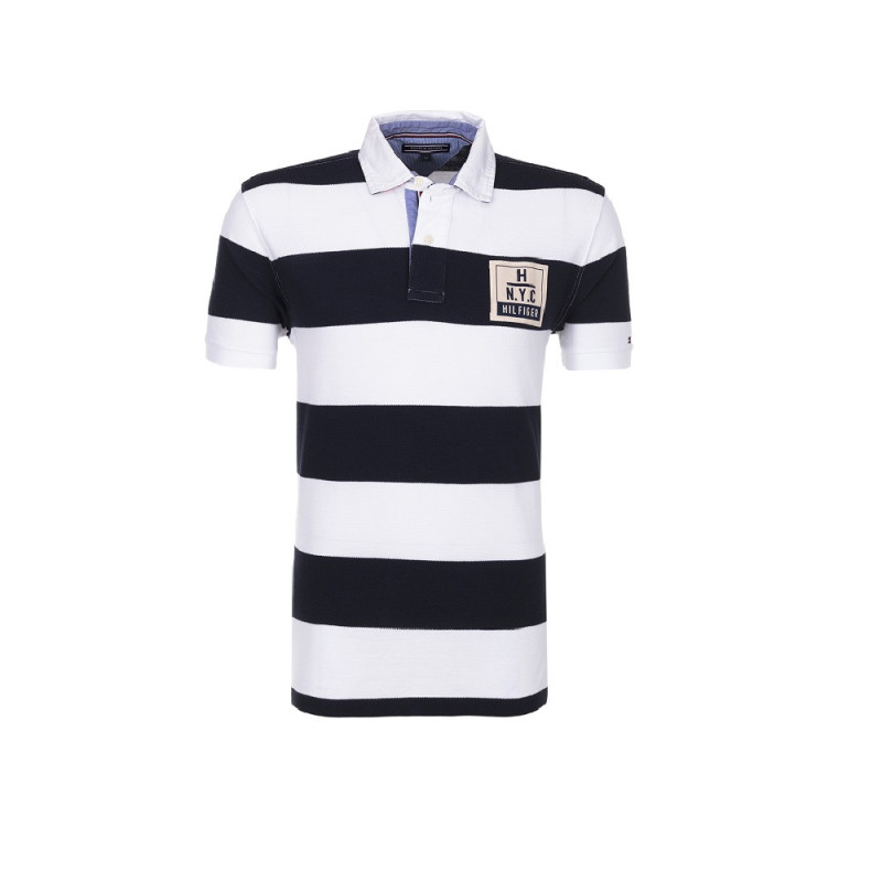 Camiseta Tommy Hilfiger Polo Masculino MW0MW00805-903 S Branco / Preto