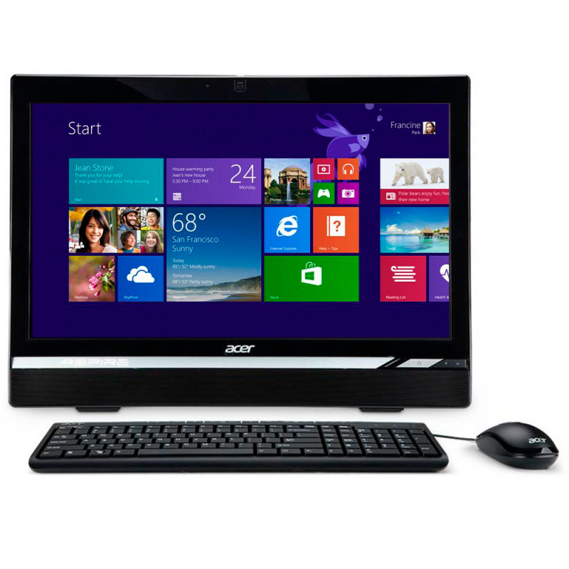Computador Acer Aio AZ1220-ND30 AMD E1-1200-1.4/4GB/1TB/DVD/20.1"/W8 Inglês Black - DQ.SMJAL.005