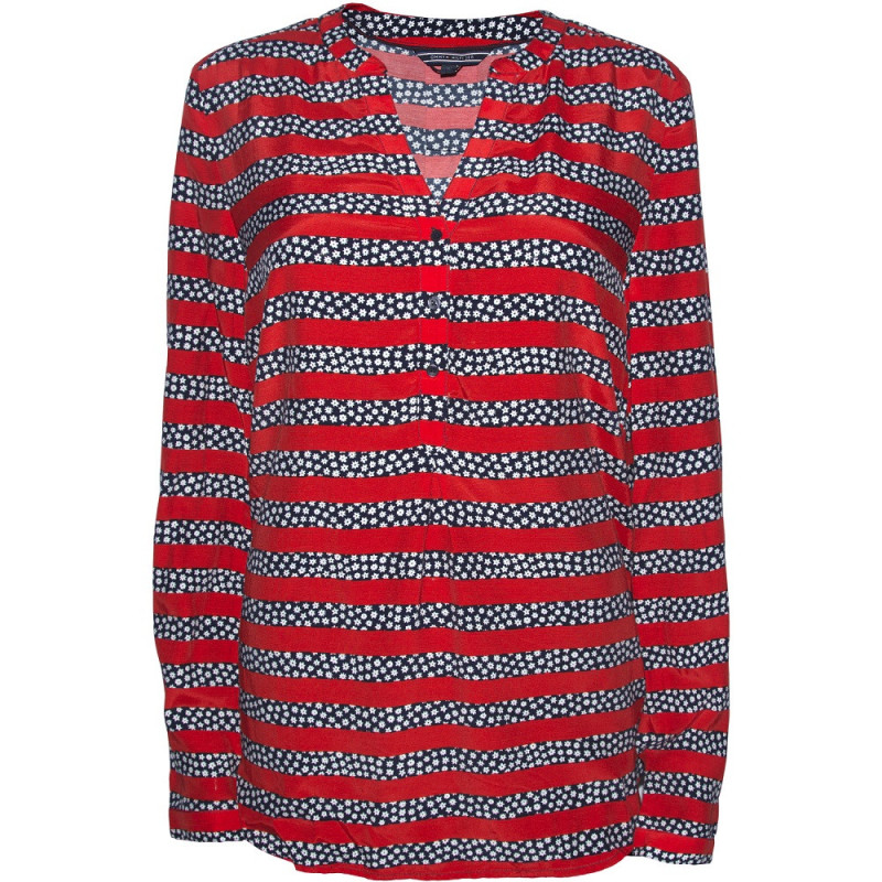 Camisa Tommy Hilfiger Feminina WW0WW19322-395 06 - Vermelho Multi