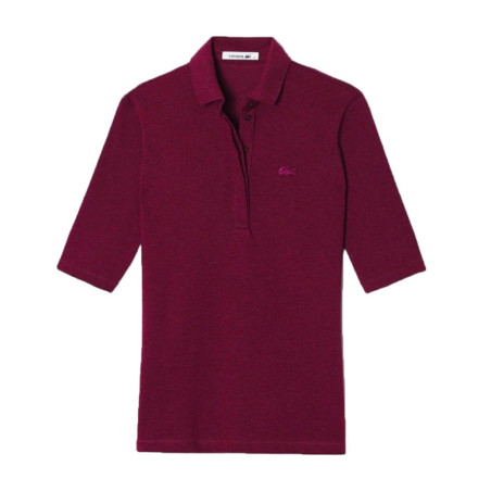 Polo Lacoste Mujer PF6763-SVN 38 - Rojo Vino, Corte Clásico