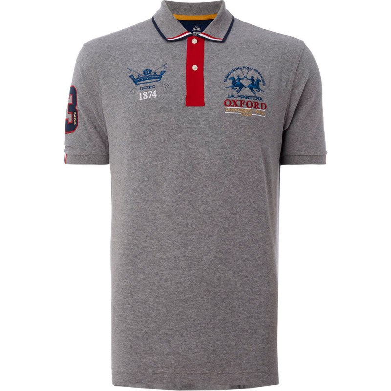 Camiseta La Martina Polo Masculino S.EQ.KMP323 02 Oxford Cinza