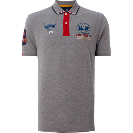 Camiseta La Martina Polo Masculino S.EQ.KMP323 04 Oxford - Cinza