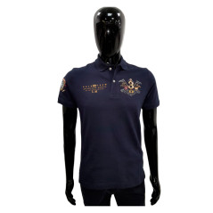 Camiseta La Martina Polo Masculino EQ.KMP606 02 Royal...
