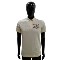 Camiseta La Martina Polo Masculino EQ.KMP606 03 Royal Branco