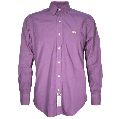 Camisa La Martina Masculino Lisa RUBY-06 XXL Vinho Regular