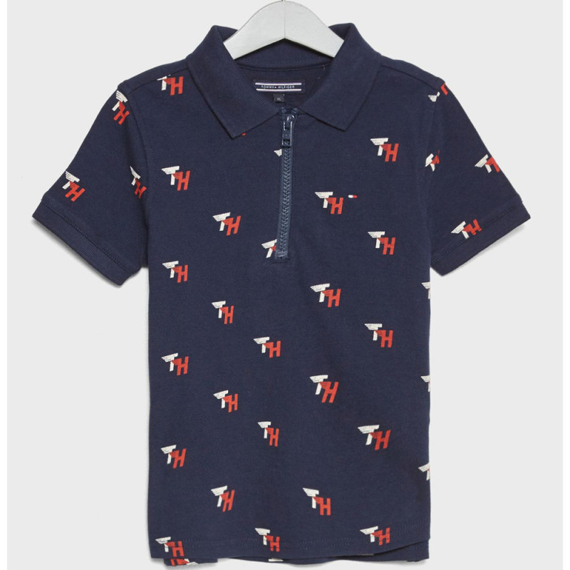 Tommy Hilfiger Men's Polo Shirt KB0KB03965-002 Navy Blue Size 10
