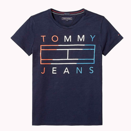Camiseta Tommy Hilfiger Infantil Feminina KG0KG03440-002 08 Azul