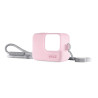 Case De Silicone GoPro Com Cordão Ajustável Para HERO5 /6/7 - Rosa - ACSST-004
