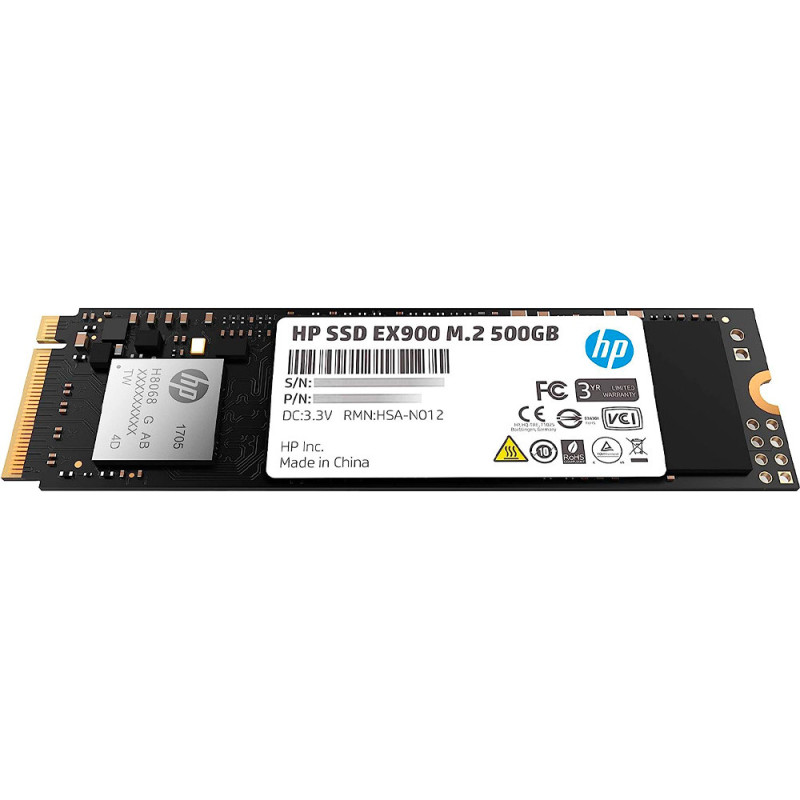 SSD Interno HP EX900 M.2 NVME PCIe 3.0 x4 NVMe 3D TLC NAND 500GB - 2YY44AA ABB