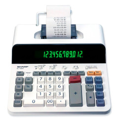 Calculadora con impresora Sharp EL-T3301 blanca, 12 dígitos