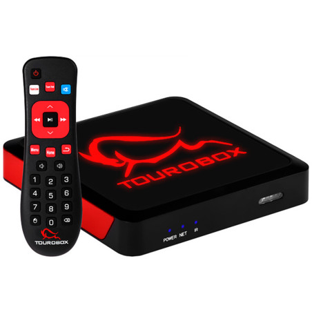 Receptor FTA Tourobox 4K Ultra HD 8GB+ 1GB Wi-Fi/HDMI/USB Bivolt - Preto/Vermelho