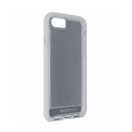 Case Tech21 para iPhone 8/7 Evo Check Series Flexible Gel Cover Clear White