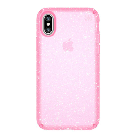Speck Presidio Clear + Glitter Case for iPhone X - Pink