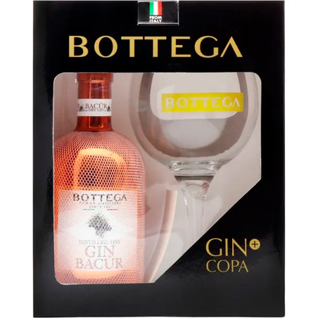 Gin Bottega Bacur 500ML – Kit com Copa - Origem Itália
