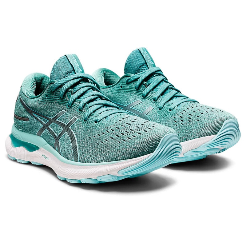 Tênis ASICS Feminina 1012B201.300 40 Gel Nimbus 24 Sálvia/Azul Claro