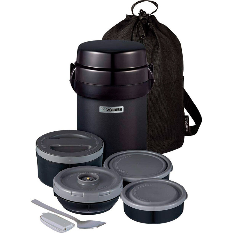 Pote Térmico Zojirushi SL-JBE14BZ Com 4 Potes - Preto
