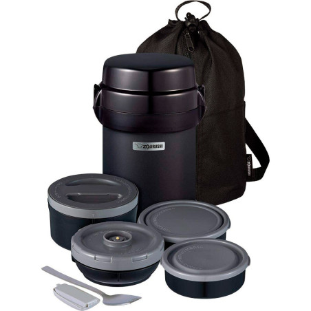 Pote Térmico Zojirushi SL-JBE14BZ Com 4 Potes - Preto