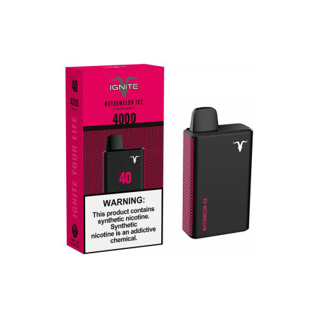Vape Descartável Ignite V40 4000 Puffs Watermelon Ice - 5% Nicotina Bateria Recarregável 400 mAh