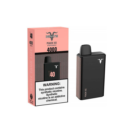 Vape Descartável Ignite V40 4000 Puffs Peach Ice - 5% Nicotina  Bateria Recarregável 400 mAh