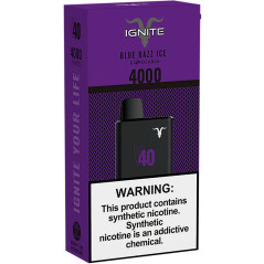 Vape Descartável Ignite V40 4000 Puffs  Grape Ice - 5% Nicotina Bateria Recarregável 400 mAh