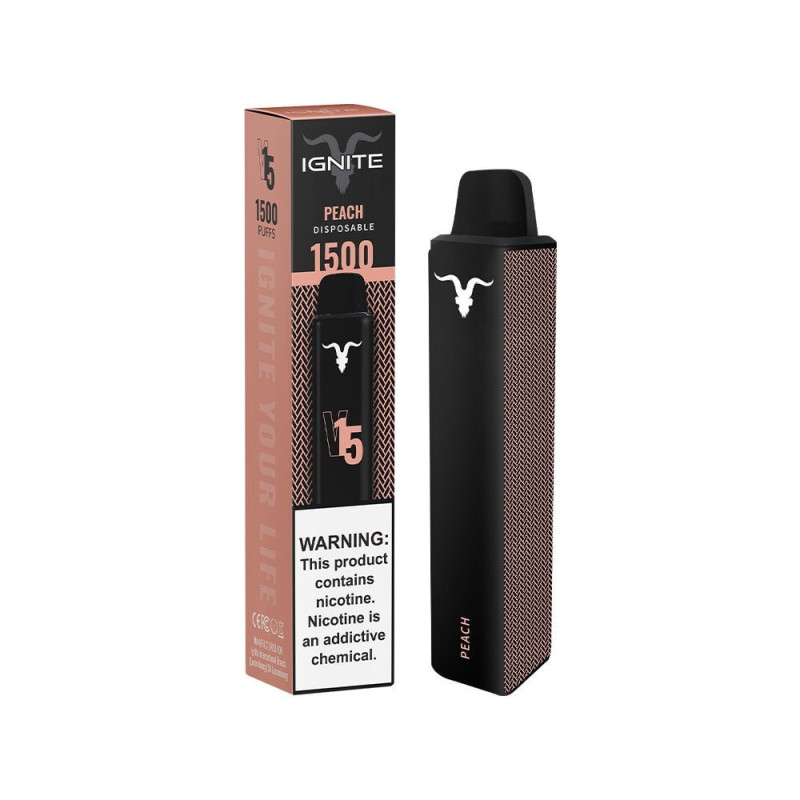 Vape Descartável Ignite V15 1500 Puffs Peach - 5% Nicotina 850 mAh