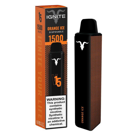 Vape Descartável Ignite V15 1500 Puffs Orange Ice - 5% Nicotina 850 mAh