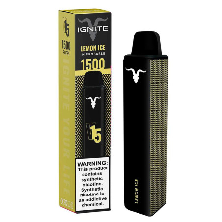 Vape Descartável Ignite V15 1500 Puffs Lemon Ice - 5% Nicotina 850 mAh