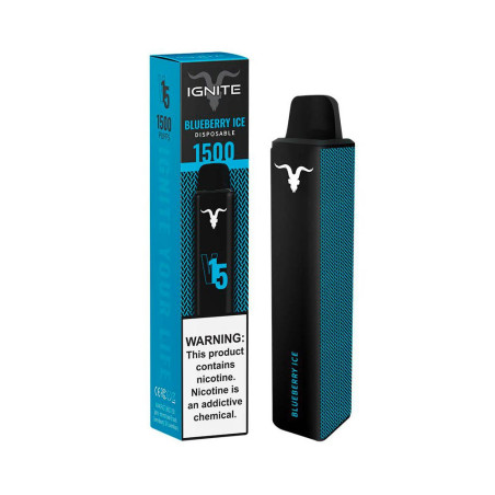 Vape Descartável Ignite V15 1500 Puffs Blueberry Ice - 5% Nicotina 850 mAh