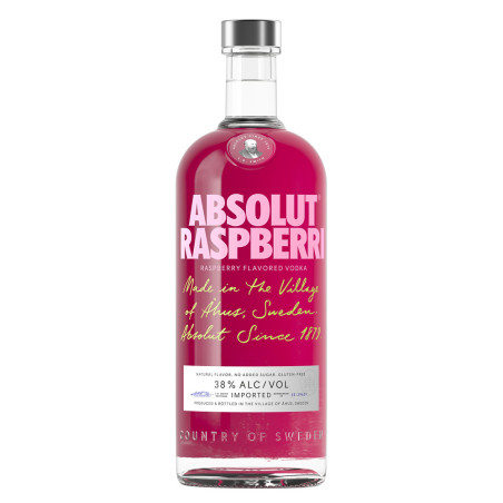 Absolut Raspberry 1L - Intense Swedish Raspberry Vodka