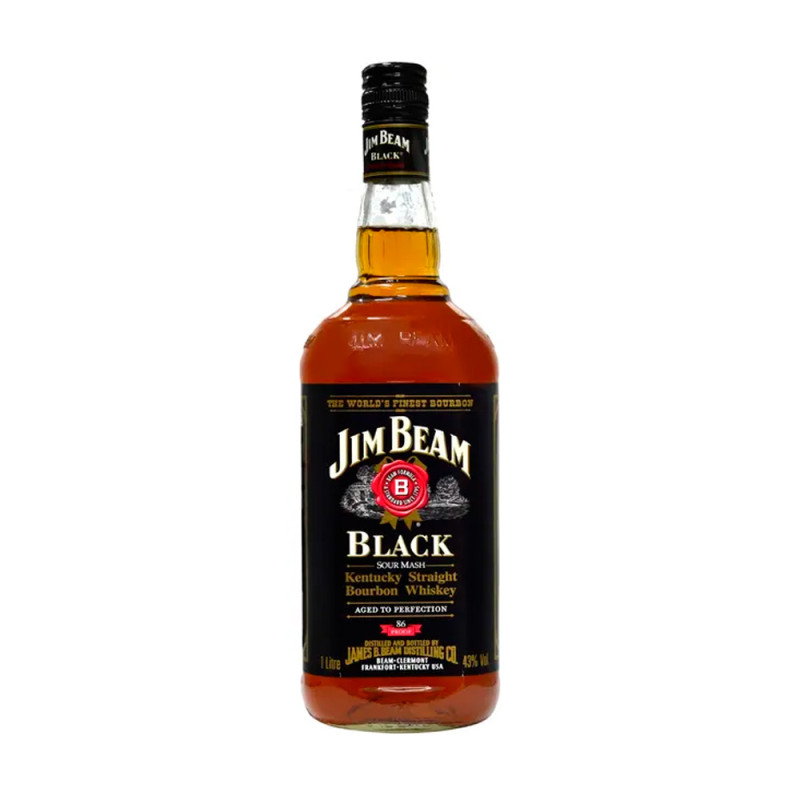 Jim Beam Black 1L Whiskey - Premium Aged Bourbon in White Oak